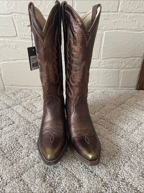 Shyanne Metallic Brown Western Cowboy Boots
